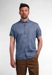 Eterna Kurzarmhemd MODERN FIT EASY IRON Grau/Dunkelblau/Blau