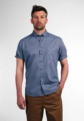 Eterna Kurzarmhemd MODERN FIT EASY IRON Grau/Dunkelblau/Blau