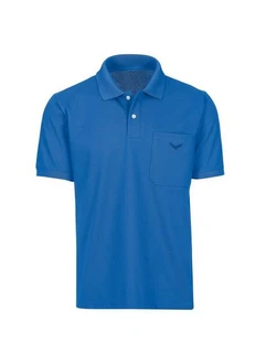 Trigema Poloshirt mit Brusttasche Hellblau/Blau