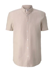 TOM TAILOR Jeanshemd Khaki/Beige/Braun/Weiß