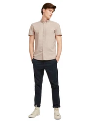TOM TAILOR Jeanshemd Khaki/Beige/Braun/Weiß