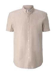 TOM TAILOR Jeanshemd Khaki/Beige/Braun/Weiß