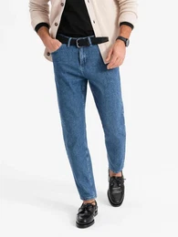 Comfort-fit-Jeans Marmorierte Denim-Hose fr Mnner CARROT FIT