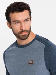 OMBRE Strickpullover Dunkelblau/Grau/Hellblau/Blau