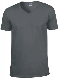 Gildan V-Shirt Softstyle V-Neck Herren T-Shirt Dunkelgrau/Grau/Hellgrau