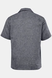 JP1880 Leinenmix Hemd Halbarm Grau/Hellblau/Hellgrau/Rot/Dunkelrot