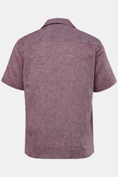 JP1880 Leinenmix Hemd Halbarm Dunkelrot
