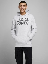 Jack & Jones Sweatshirt JJECORP LOGO SWEAT HOOD (3478) Grau