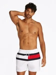 Tommy Hilfiger Swimwear Badeshorts Medium Drawstring Schwarz/Weiß/Dunkelrot/Creme/Hellblau