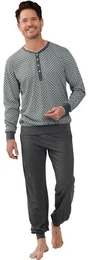 Schlafanzug Herren Pyjama lang (2 tlg) Baumwolle