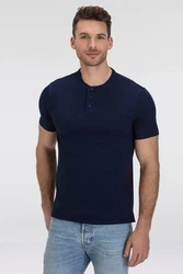 Levi's Henleyshirt mit Logo Stickerei Dunkelblau/Blau