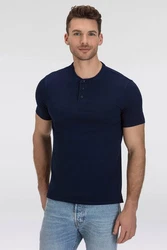 Levi's Henleyshirt mit Logo Stickerei Dunkelblau/Blau