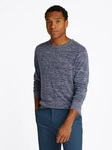 Tommy Hilfiger Rundhalspullover COTTON LINEN CREW NECK Dunkelblau/Grau/Blau
