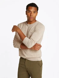 Rundhalspullover COTTON LINEN CREW NECK