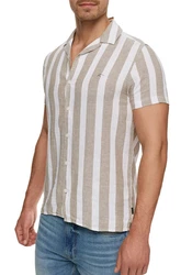 Indicode Kurzarmhemd INCarlui Gelb/Beige/Khaki/Weiß