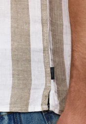 Indicode Kurzarmhemd INCarlui Gelb/Beige/Khaki/Weiß