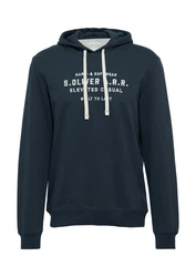 s.Oliver Hoodie mit Schriftzug Dunkelblau/Blau/Hellblau/Braun