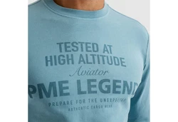 PME LEGEND Sweatshirt mit Logo Schriftzug Hellblau/Türkis/Blau