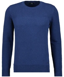 RAGMAN Rundhalspullover Blau/Dunkelblau