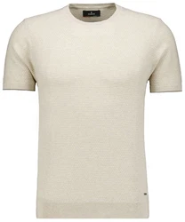RAGMAN Rundhalspullover Khaki/Weiß/Beige