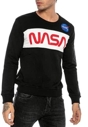 Sweatshirt mit NASA Print Sportlicher Pullover im Astronauten-Look