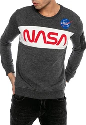 RedBridge Sweatshirt McKinney NASA Print Astronauten-Look Rot/Hellgrau/Dunkelgrau/Grau/Silber/Dunkelblau