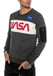 RedBridge Sweatshirt McKinney NASA Print Astronauten-Look Rot/Hellgrau/Dunkelgrau/Grau/Silber/Dunkelblau