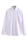 Next Langarmhemd Slim Fit Hemd Weiß/Lila/Dunkelblau