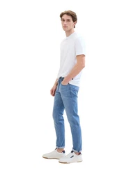 TOM TAILOR 5-Pocket Hose Josh Slim (1-tlg) Hellblau/Blau