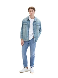 TOM TAILOR 5-Pocket Hose Josh Slim (1-tlg) Hellblau/Blau