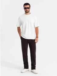 OMBRE T-Shirt LOOSE FIT mit Rundhalsausschnitt Weiß