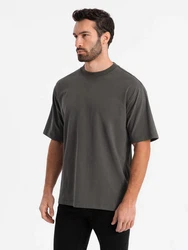 OMBRE T-Shirt LOOSE FIT mit Rundhalsausschnitt Dunkelgrau/Khaki/Dunkelgrün/Grau/Hellgrau
