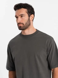 OMBRE T-Shirt LOOSE FIT mit Rundhalsausschnitt Dunkelgrau/Khaki/Dunkelgrün/Grau/Hellgrau