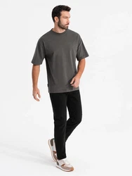 OMBRE T-Shirt LOOSE FIT mit Rundhalsausschnitt Dunkelgrau/Khaki/Dunkelgrün/Grau/Hellgrau