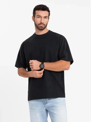 OMBRE T-Shirt LOOSE FIT mit Rundhalsausschnitt Schwarz