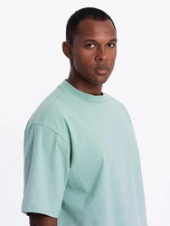 OMBRE T-Shirt LOOSE FIT mit Rundhalsausschnitt Hellgrün/Türkis/Grün