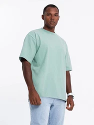 OMBRE T-Shirt LOOSE FIT mit Rundhalsausschnitt Hellgrün/Türkis/Grün