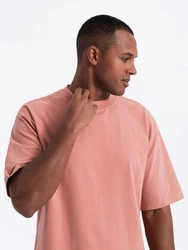 OMBRE T-Shirt LOOSE FIT mit Rundhalsausschnitt Rosa/Rot/Orange