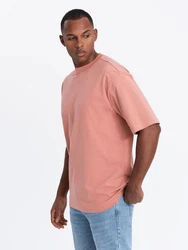 OMBRE T-Shirt LOOSE FIT mit Rundhalsausschnitt Rosa/Rot/Orange