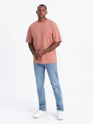 OMBRE T-Shirt LOOSE FIT mit Rundhalsausschnitt Rosa/Rot/Orange