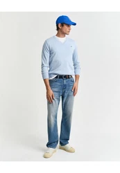Gant Strickpullover CLASSIC COTTON V-NECK Hellblau/Blau