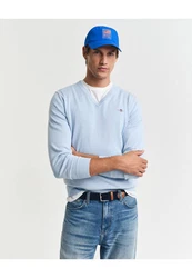 Gant Strickpullover CLASSIC COTTON V-NECK Hellblau/Blau
