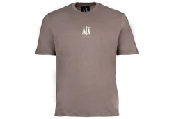 ARMANI EXCHANGE T-Shirt Herren Rundhals Kurzarm Logo Grau/Hellgrau/Khaki