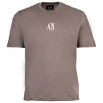 ARMANI EXCHANGE T-Shirt Herren Rundhals Kurzarm Logo Grau/Hellgrau/Khaki