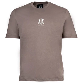 ARMANI EXCHANGE T-Shirt Herren Rundhals Kurzarm Logo Grau/Hellgrau/Khaki
