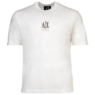 ARMANI EXCHANGE T-Shirt Herren Rundhals Kurzarm Logo taupe/offwhite