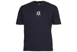 ARMANI EXCHANGE T-Shirt Herren Rundhals Kurzarm Logo Blau/Dunkelblau/Hellblau