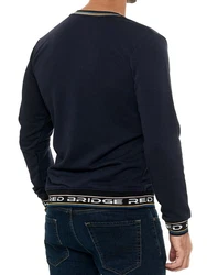 RedBridge Langarmshirt mit Logo-Bund Dunkelblau/Blau