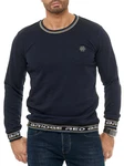 RedBridge Langarmshirt mit Logo-Bund Dunkelblau/Blau