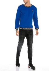 RedBridge Langarmshirt mit Logo-Bund Blau